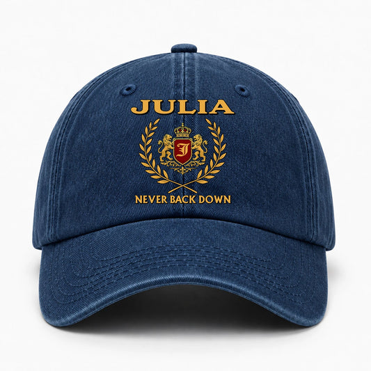 Never Back Down Royal Blue Denim Cap JULIA 13K1 C60PF