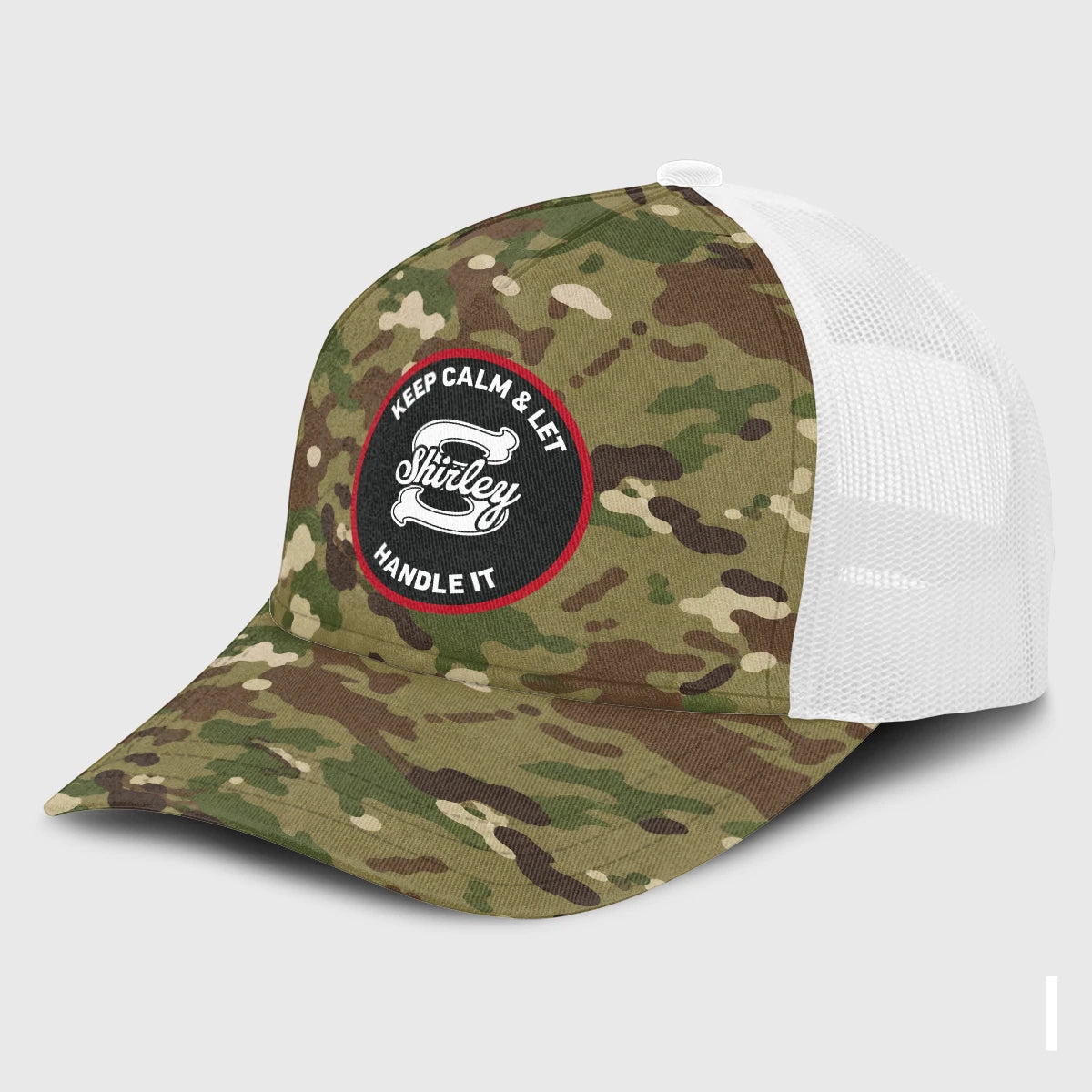 Keep Calm & Let Your Name Handle It Camo Mesh Cap SHIRLEY 13K1 C209PF