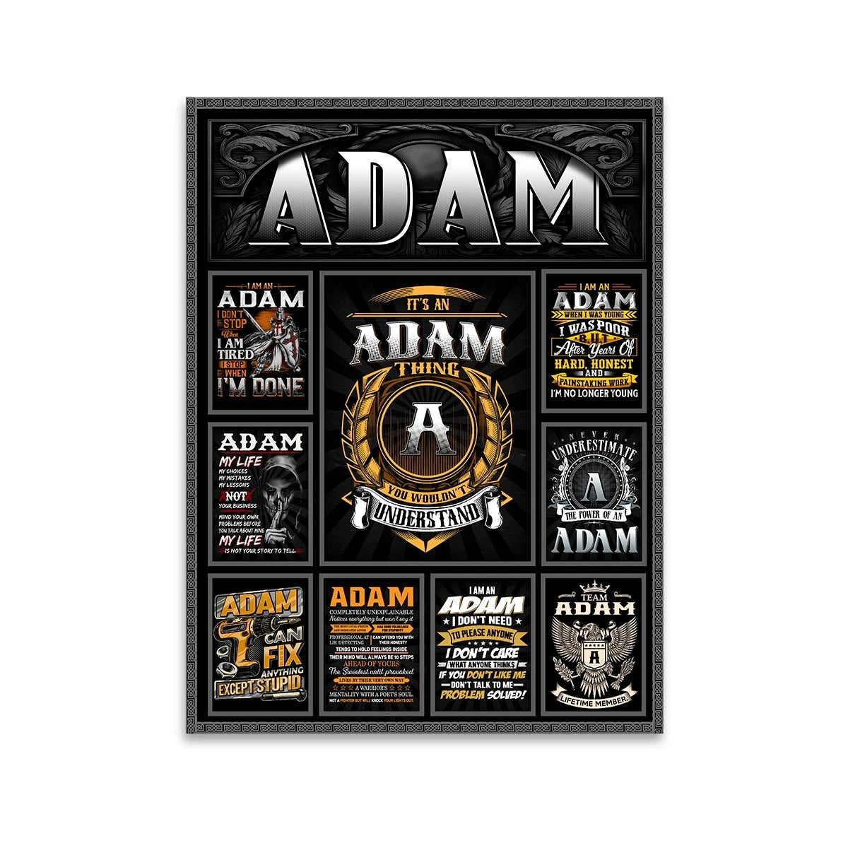 ADAM Personalized Sponge Floor Mat – Custom Printed Home Decor 13K1-AR2