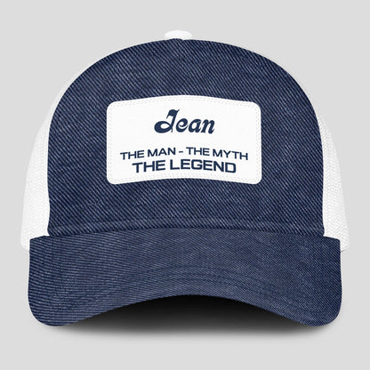 The Man The Myth The Legend Blue Denim Mesh Cap JEAN 13K1 C194PF