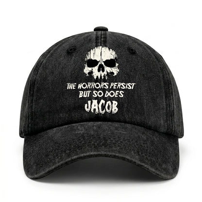 The Horrors Persist But So Does Your Name Cool Skull Washed Cap JACOB 13K1 C134PF