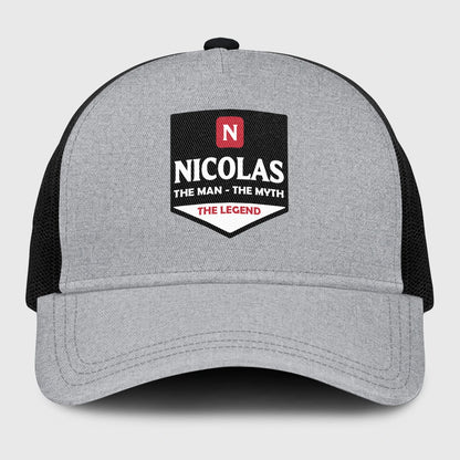 The Man The Myth The Legend Gray Mesh Cap NICOLAS 13K1 C189PF