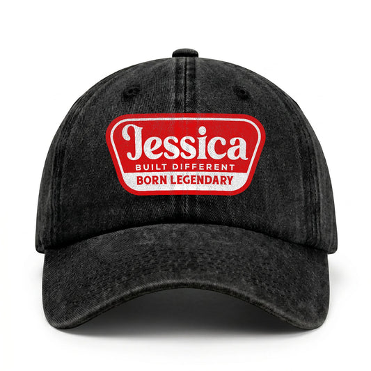 Built Different Born Legendary Red Logo Washed Cap JESSICA 13K1 C63PF
