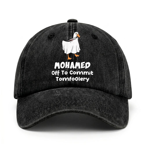 Off To Commit Tomfoolery Funny Goose Washed Cap MOHAMED 13K1 C131PF