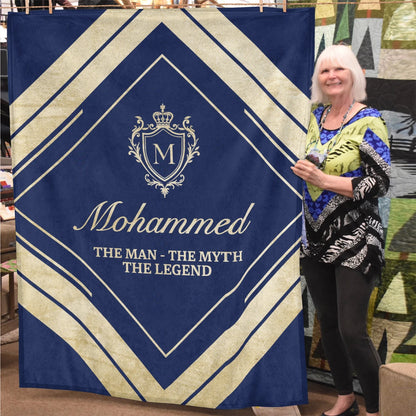The Man The Myth The Legend Diamond Fleece Blanket MOHAMMED 13K1 BK06