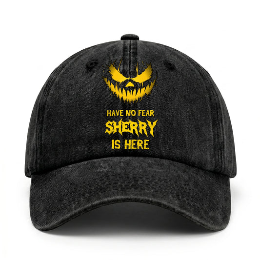 Have No Fear Your Name Is Here Jack O' Lantern Washed Cap SHERRY 13K1 C135PF