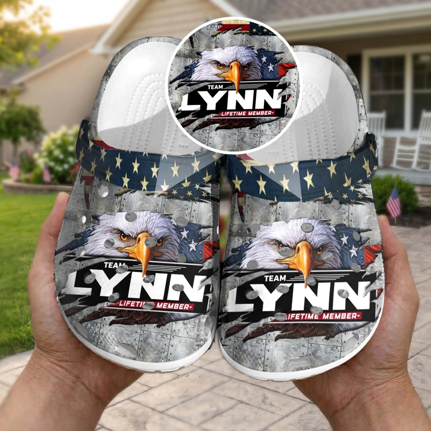 LYNN 13K1-CR1 Personalized Name Clogs "Team Lifetime Member"