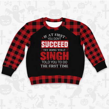 SINGH Buffalo Plaid Pajamas Set Sweater & Pants 13K1-EV2