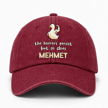 The Horrors Persist But So Does Your Name Funny Goose Burgundy Washed Cap MEHMET 13K1 C126PF