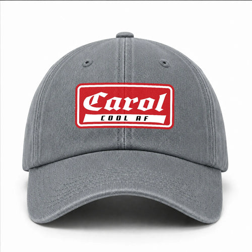 Your Name Cool Af Red Logo Funny Washed Cap CAROL 13K1 C79PF