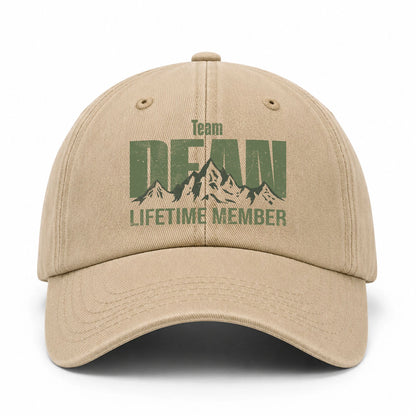 Team Your Name Lifetime Member Mountain Cap DEAN 13K1 C58PF
