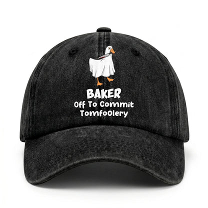 Off To Commit Tomfoolery Funny Goose Washed Cap BAKER 13K1 C131PF