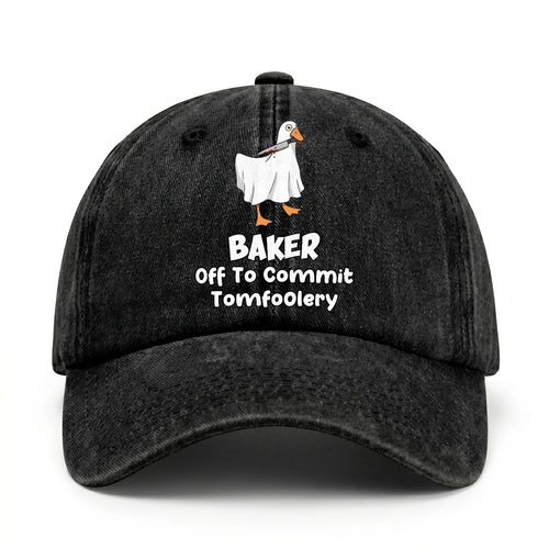 Off To Commit Tomfoolery Funny Goose Washed Cap BAKER 13K1 C131PF