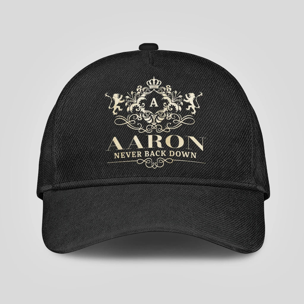 Never Back Down Royal Style Black Cap AARON 13K1 C179PF
