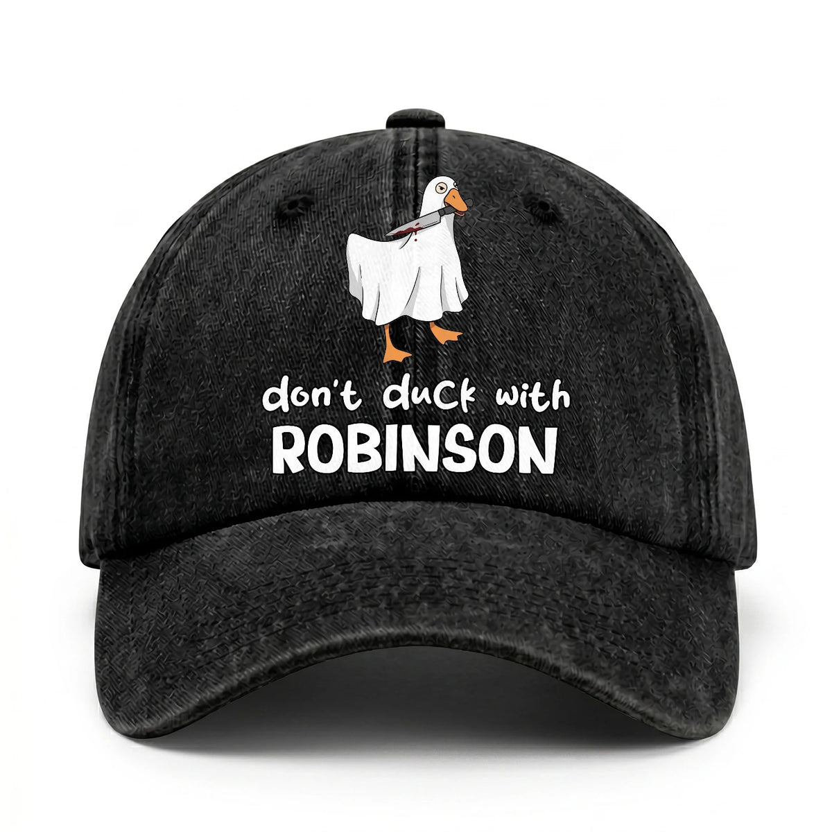 Don't Duck With Your Name Funny Washed Cap ROBINSON 13K1 C129PF