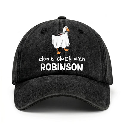 Don't Duck With Your Name Funny Washed Cap ROBINSON 13K1 C129PF