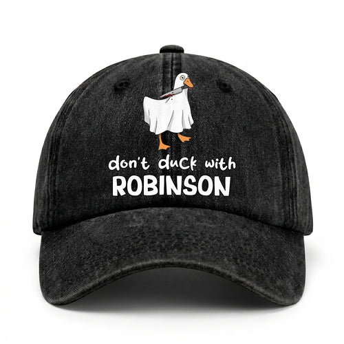 Don't Duck With Your Name Funny Washed Cap ROBINSON 13K1 C129PF