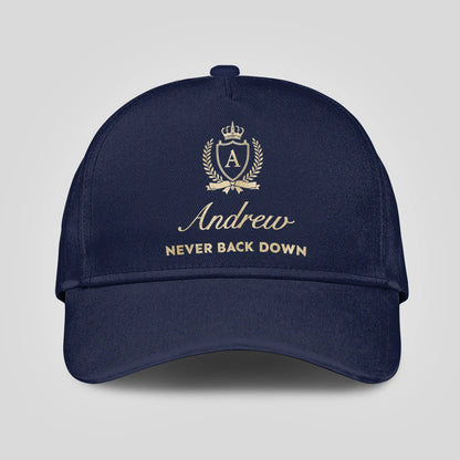 Never Back Down Luxury Crest Navy Cap ANDREW 13K1 C167PF
