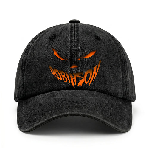 Stay Hungry Pumpkin Chasing Ghosts Funny Washed Cap ROBINSON 13K1 C101PF