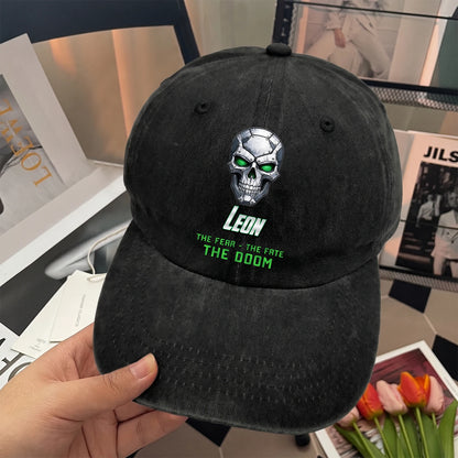 The Fear The Fate The Doom Skull Washed Cap LEON 13K1 C99PF
