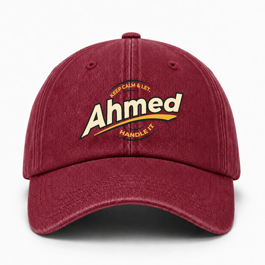 Keep Calm & Let Your Name Handle It Burgundy Washed Cap AHMED 13K1 C105PF