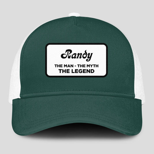 The Man The Myth The Legend Green And White Mesh Cap RANDY 13K1 C198PF
