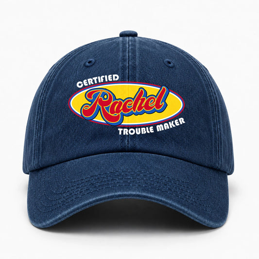 Certified Your Name Trouble Maker Washed Cap RACHEL 13K1 C73PF