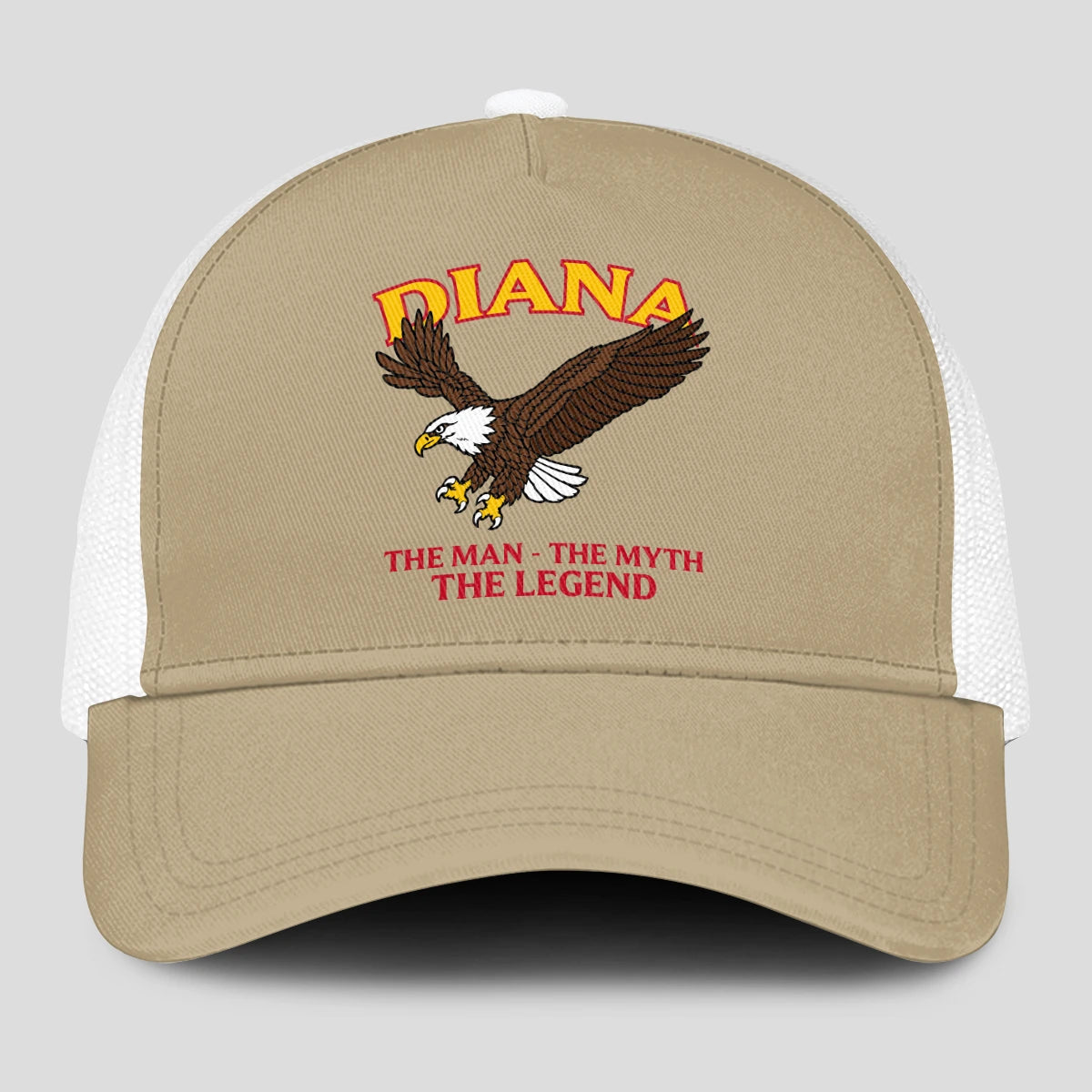 The Man The Myth The Legend Eagle Khaki Mesh Cap DIANA 13K1 C210PF