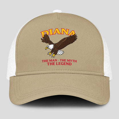The Man The Myth The Legend Eagle Khaki Mesh Cap DIANA 13K1 C210PF