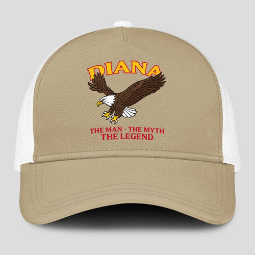The Man The Myth The Legend Eagle Khaki Mesh Cap DIANA 13K1 C210PF