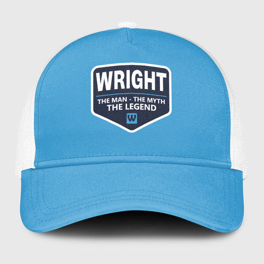 The Man The Myth The Legend Light Blue Mesh Cap WRIGHT 13K1 C190PF