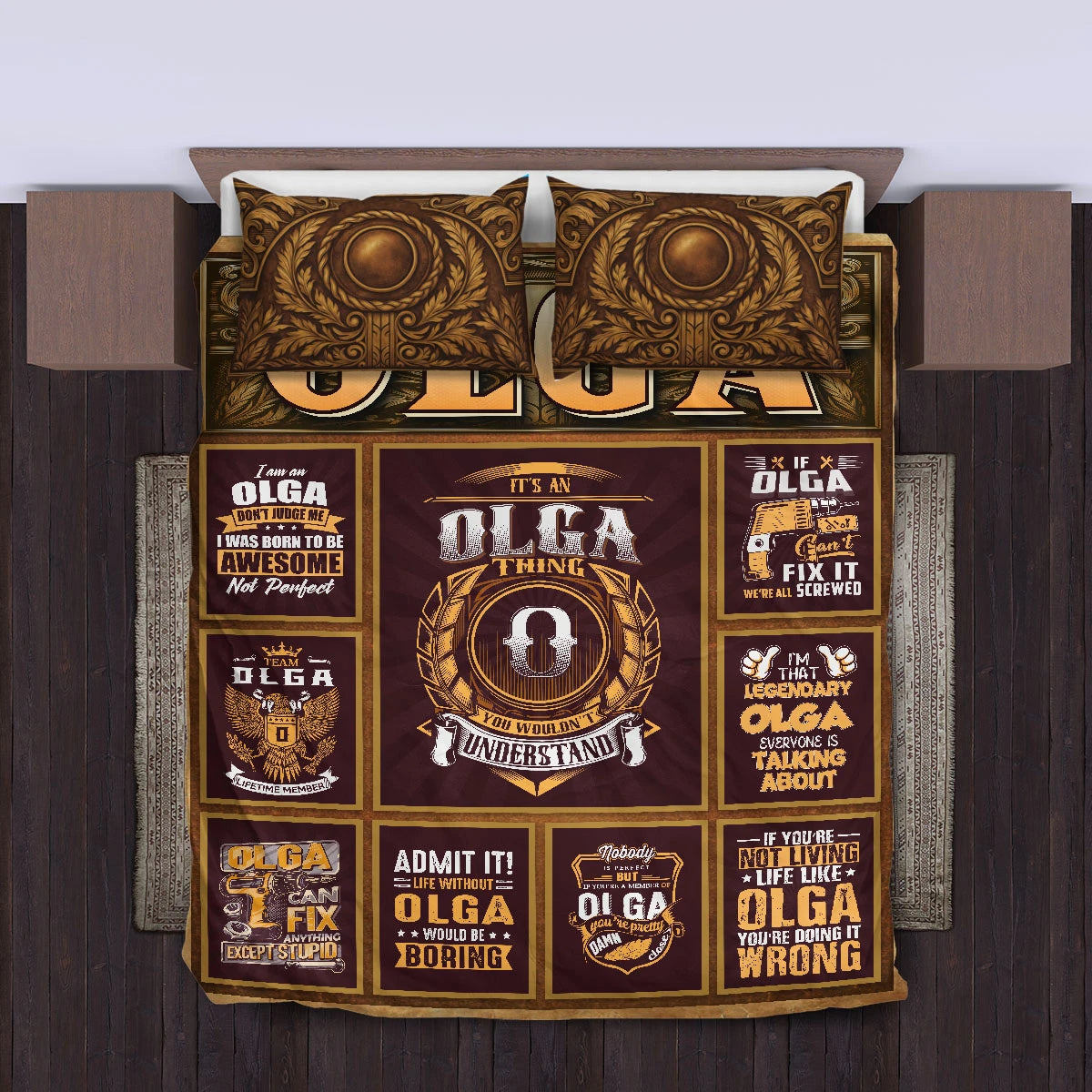OLGA Limited Edition Personalized Bedding Set 13K1-BS3
