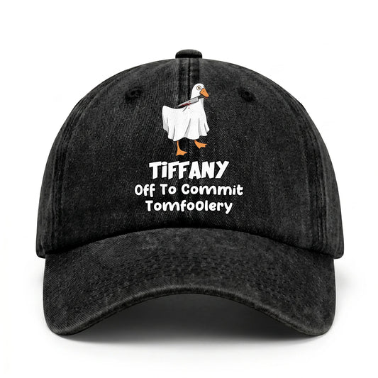 Off To Commit Tomfoolery Funny Goose Washed Cap TIFFANY 13K1 C131PF