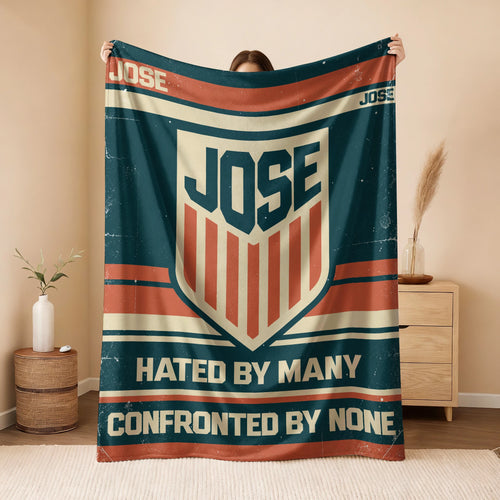 Hated By Many Confronted By None Retro Fleece Blanket JOSE 13K1 BK58