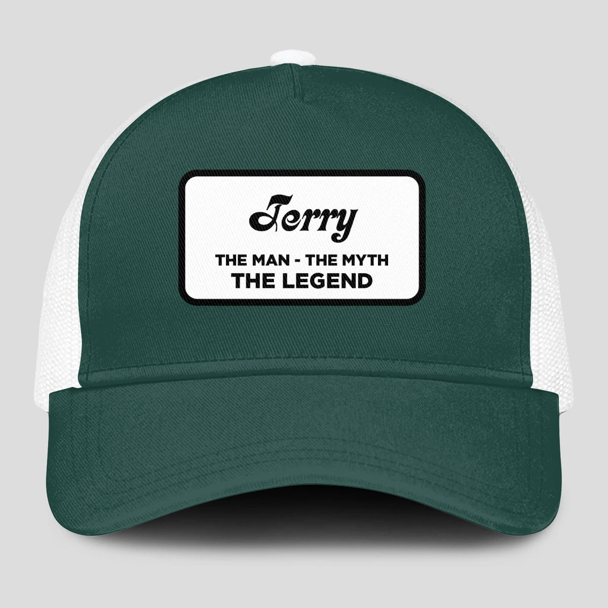 The Man The Myth The Legend Green And White Mesh Cap TERRY 13K1 C198PF