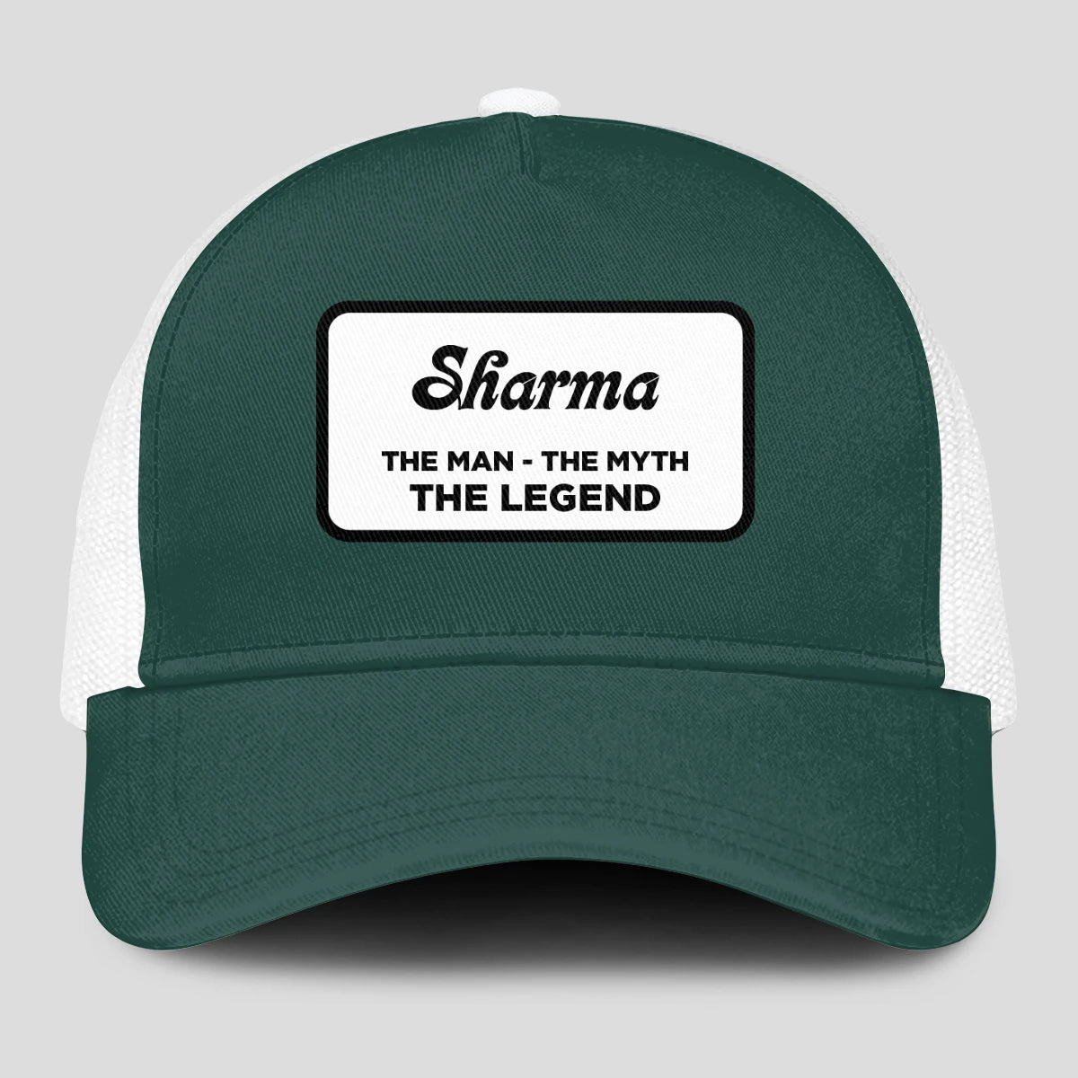 The Man The Myth The Legend Green And White Mesh Cap SHARMA 13K1 C198PF