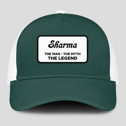 The Man The Myth The Legend Green And White Mesh Cap SHARMA 13K1 C198PF