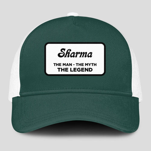 The Man The Myth The Legend Green And White Mesh Cap SHARMA 13K1 C198PF