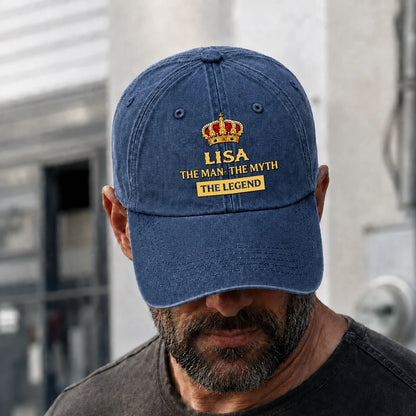The Man The Myth The Legend King Crown Washed Cap LISA 13K1 C146PF