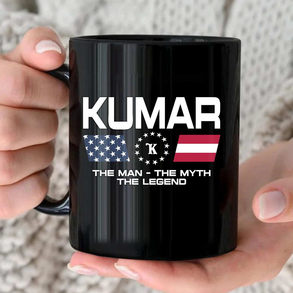 The Man The Myth The Legend Us Flag Mug KUMAR 13K1 MG23