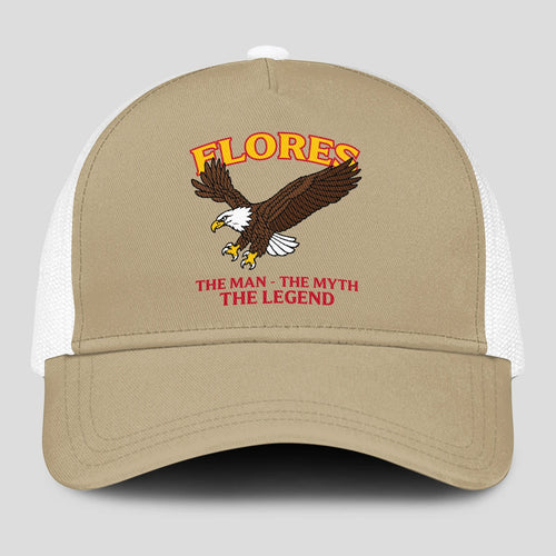 The Man The Myth The Legend Eagle Khaki Mesh Cap FLORES 13K1 C210PF