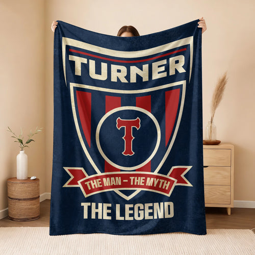The Man The Myth The Legend Blue Burgundy Baseball Blanket TURNER 13K1 BK18