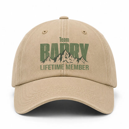 Team Your Name Lifetime Member Mountain Cap BARRY 13K1 C58PF