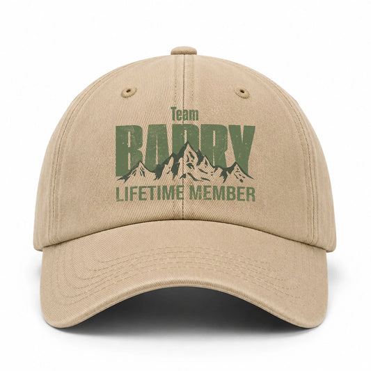 Team Your Name Lifetime Member Mountain Cap BARRY 13K1 C58PF
