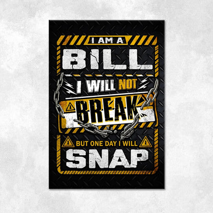BILL Motivational Rug – Black & Yellow Quote Carpet for Living Room 13K1-AR1