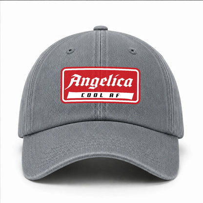 Your Name Cool Af Red Logo Funny Washed Cap ANGELICA 13K1 C79PF
