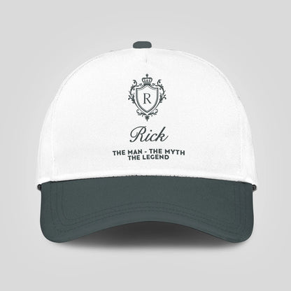 The Man The Myth The Legend Elegant Gray And White Cap RICK 13K1 C170PF