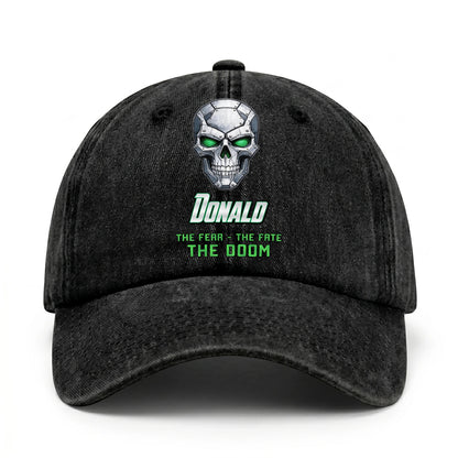 The Fear The Fate The Doom Skull Washed Cap DONALD 13K1 C99PF