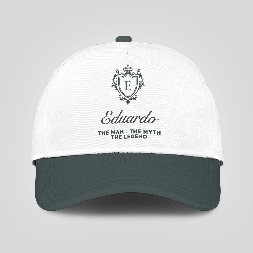 The Man The Myth The Legend Elegant Gray And White Cap EDUARDO 13K1 C170PF