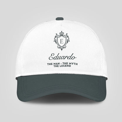The Man The Myth The Legend Elegant Gray And White Cap EDUARDO 13K1 C170PF